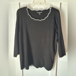 Cable‎ & Gage Scalloped Sweater.